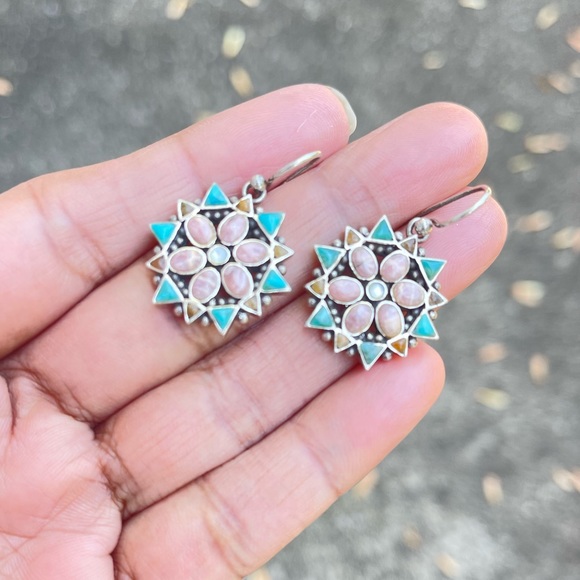 Vintage Barse Sterling Silver Multi-gemstones Earrings - Picture 6 of 8